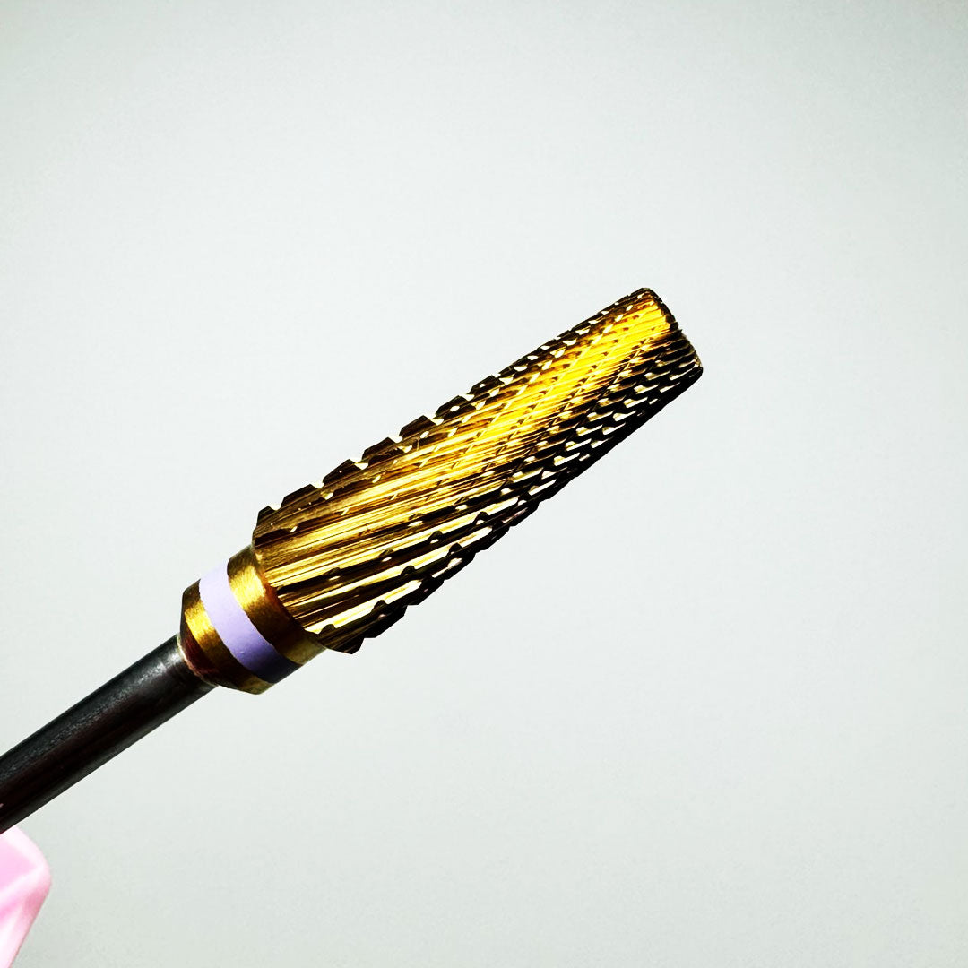 Punta Gold dentatura incrociata color oro per rimozione gel e acrygel
